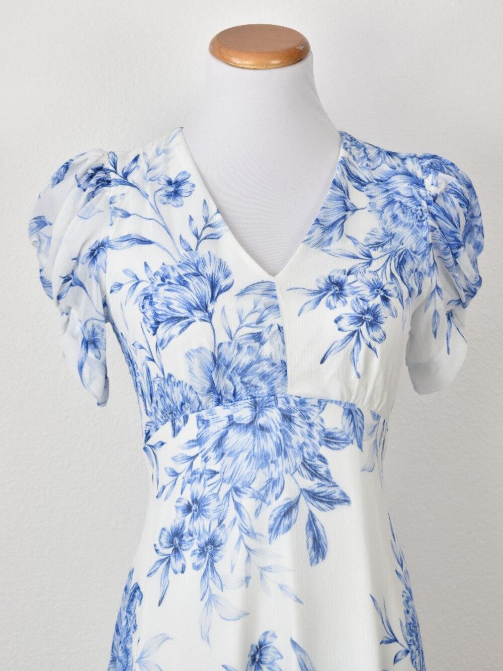 Calvin Klein Floral Chiffon A-Line Dress - 2 - Picture 2 of 11